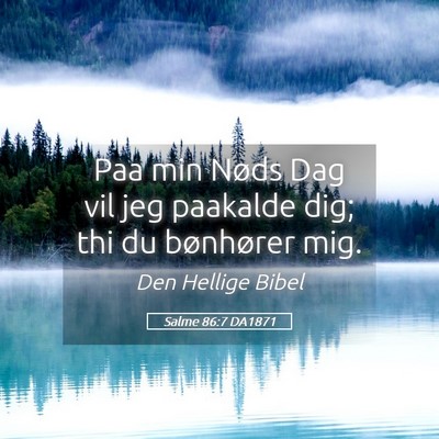 Picture 05 - Salme 86:7 DA1871 - Paa min Nøds Dag vil jeg paakalde dig; thi du - Bible Verse Picture