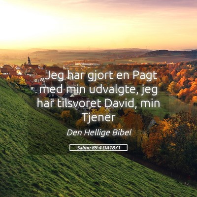Picture 05 - Salme 89:4 DA1871 - „Jeg har gjort en Pagt med min udvalgte, jeg - Bible Verse Picture