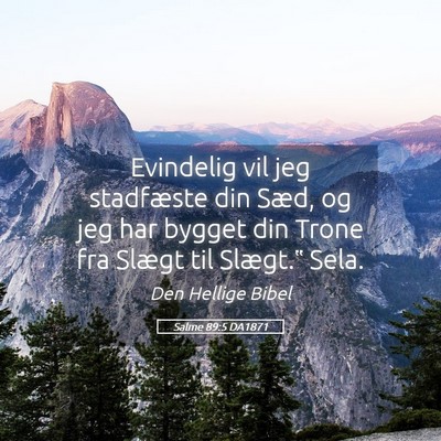 Picture 05 - Salme 89:5 DA1871 - Evindelig vil jeg stadfæste din Sæd, og jeg har - Bible Verse Picture