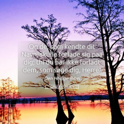 Picture 05 - Salme 9:11 DA1871 - Og de, som kendte dit Navn, skulle forlade sig - Bible Verse Picture