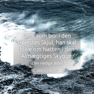 Picture 05 - Salme 91:1 DA1871 - Den, som bor i den Højestes Skjul, han skal - Bible Verse Picture