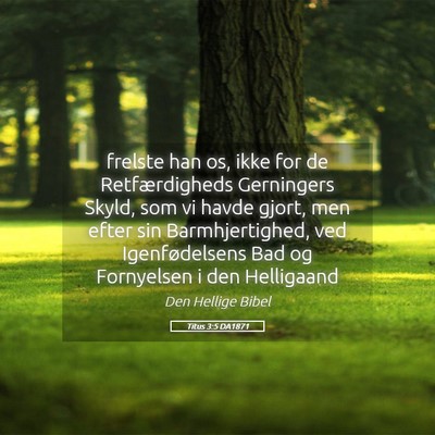 Picture 05 - Titus 3:5 DA1871 - frelste han os, ikke for de Retfærdigheds - Bible Verse Picture