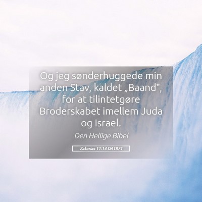 Picture 05 - Zakarias 11:14 DA1871 - Og jeg sønderhuggede min anden Stav, kaldet - Bible Verse Picture