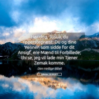 Picture 05 - Zakarias 3:8 DA1871 - Hør dog, Josua, du Ypperstepræst: Du og dine - Bible Verse Picture