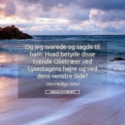 Picture 05 - Zakarias 4:11 DA1871 - Og jeg svarede og sagde til ham: Hvad betyde - Bible Verse Picture
