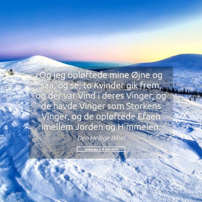Picture 05 - Zakarias 5:9 DA1871 - Og jeg opløftede mine Øjne og saa, og se, to - Bible Verse Picture