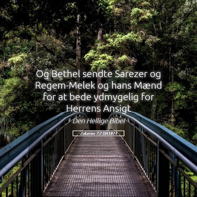Picture 05 - Zakarias 7:2 DA1871 - Og Bethel sendte Sarezer og Regem-Melek og hans - Bible Verse Picture