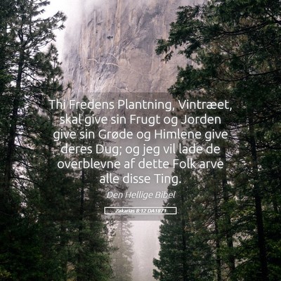 Picture 05 - Zakarias 8:12 DA1871 - Thi Fredens Plantning, Vintræet, skal give sin - Bible Verse Picture