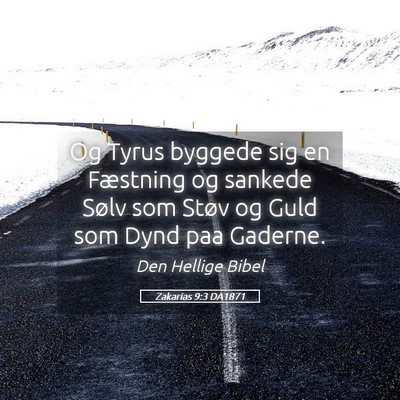 Picture 05 - Zakarias 9:3 DA1871 - Og Tyrus byggede sig en Fæstning og sankede - Bible Verse Picture