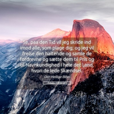 Picture 05 - Zefanias 3:19 DA1871 - Se, paa den Tid vil jeg skride ind imod alle, som - Bible Verse Picture