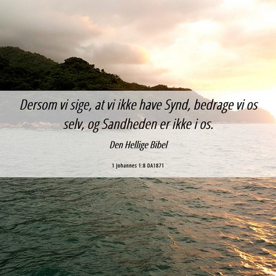 Picture 06 - 1 Johannes 1:8 DA1871 - Dersom vi sige, at vi ikke have Synd, bedrage vi - Bible Verse Picture