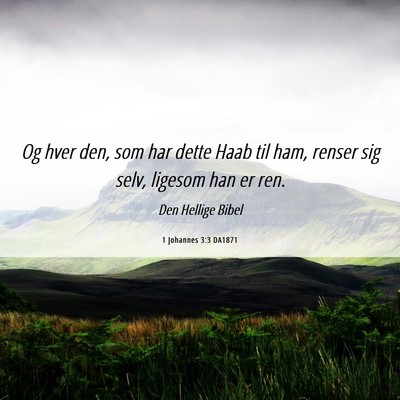 Picture 06 - 1 Johannes 3:3 DA1871 - Og hver den, som har dette Haab til ham, renser - Bible Verse Picture