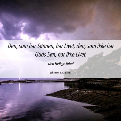 Picture 06 - 1 Johannes 5:12 DA1871 - Den, som har Sønnen, har Livet; den, som ikke - Bible Verse Picture
