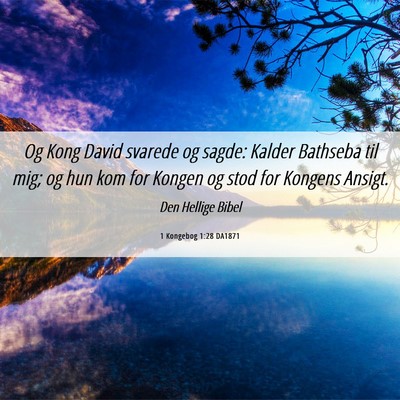 Picture 06 - 1 Kongebog 1:28 DA1871 - Og Kong David svarede og sagde: Kalder Bathseba - Bible Verse Picture