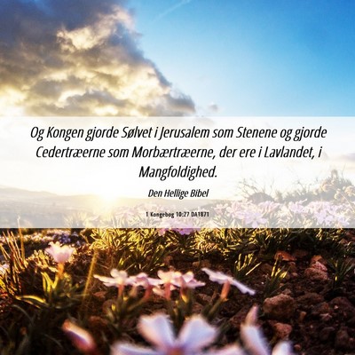Picture 06 - 1 Kongebog 10:27 DA1871 - Og Kongen gjorde Sølvet i Jerusalem som Stenene - Bible Verse Picture