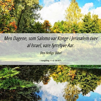 Picture 06 - 1 Kongebog 11:42 DA1871 - Men Dagene, som Salomo var Konge i Jerusalem over - Bible Verse Picture