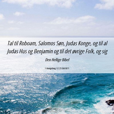 Picture 06 - 1 Kongebog 12:23 DA1871 - Tal til Roboam, Salomos Søn, Judas Konge, og til - Bible Verse Picture