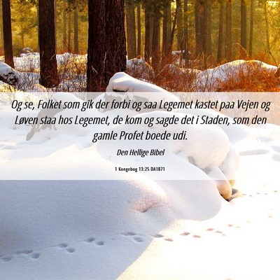 Picture 06 - 1 Kongebog 13:25 DA1871 - Og se, Folket som gik der forbi og saa Legemet - Bible Verse Picture