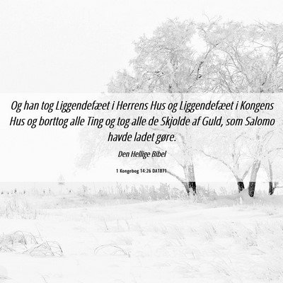 Picture 06 - 1 Kongebog 14:26 DA1871 - Og han tog Liggendefæet i Herrens Hus og - Bible Verse Picture