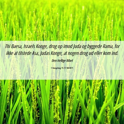 Picture 06 - 1 Kongebog 15:17 DA1871 - Thi Baesa, Israels Konge, drog op imod Juda og - Bible Verse Picture