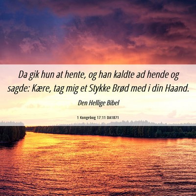 Picture 06 - 1 Kongebog 17:11 DA1871 - Da gik hun at hente, og han kaldte ad hende og - Bible Verse Picture
