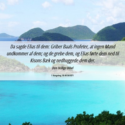 Picture 06 - 1 Kongebog 18:40 DA1871 - Da sagde Elias til dem: Griber Baals Profeter, at - Bible Verse Picture