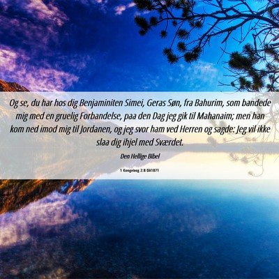 Picture 06 - 1 Kongebog 2:8 DA1871 - Og se, du har hos dig Benjaminiten Simei, Geras - Bible Verse Picture