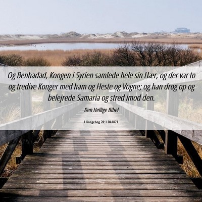 Picture 06 - 1 Kongebog 20:1 DA1871 - Og Benhadad, Kongen i Syrien samlede hele sin - Bible Verse Picture