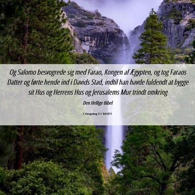 Picture 06 - 1 Kongebog 3:1 DA1871 - Og Salomo besvogrede sig med Farao, Kongen af - Bible Verse Picture