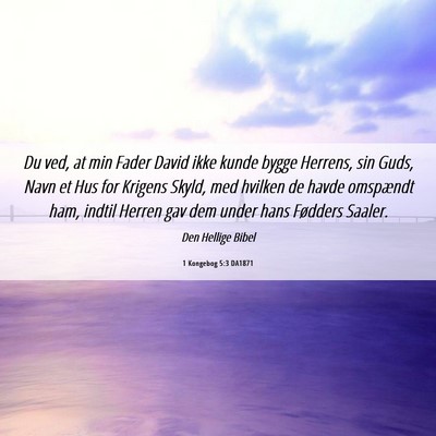 Picture 06 - 1 Kongebog 5:3 DA1871 - Du ved, at min Fader David ikke kunde bygge - Bible Verse Picture