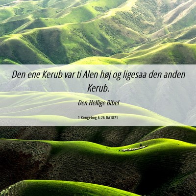 Picture 06 - 1 Kongebog 6:26 DA1871 - Den ene Kerub var ti Alen høj og ligesaa den - Bible Verse Picture