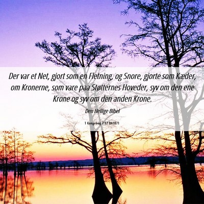 Picture 06 - 1 Kongebog 7:17 DA1871 - Der var et Net, gjort som en Fletning, og Snore, - Bible Verse Picture