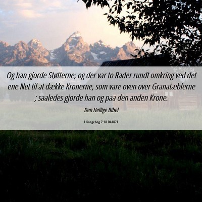 Picture 06 - 1 Kongebog 7:18 DA1871 - Og han gjorde Støtterne; og der var to Rader - Bible Verse Picture