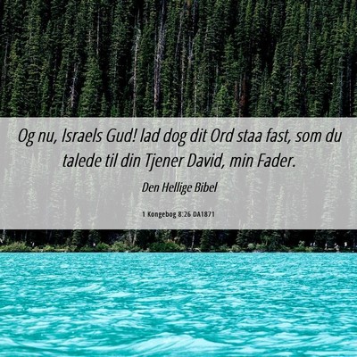 Picture 06 - 1 Kongebog 8:26 DA1871 - Og nu, Israels Gud! lad dog dit Ord staa fast, - Bible Verse Picture
