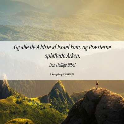 Picture 06 - 1 Kongebog 8:3 DA1871 - Og alle de Ældste af Israel kom, og Præsterne - Bible Verse Picture
