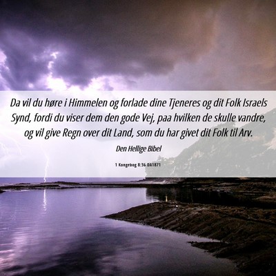 Picture 06 - 1 Kongebog 8:36 DA1871 - Da vil du høre i Himmelen og forlade dine - Bible Verse Picture