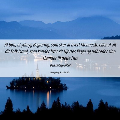 Picture 06 - 1 Kongebog 8:38 DA1871 - Al Bøn, al ydmyg Begæring, som sker af hvert - Bible Verse Picture