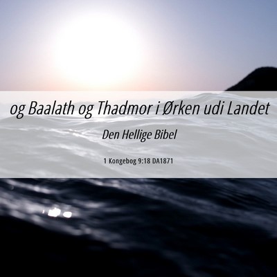 Picture 06 - 1 Kongebog 9:18 DA1871 - og Baalath og Thadmor i Ørken udi - Bible Verse Picture