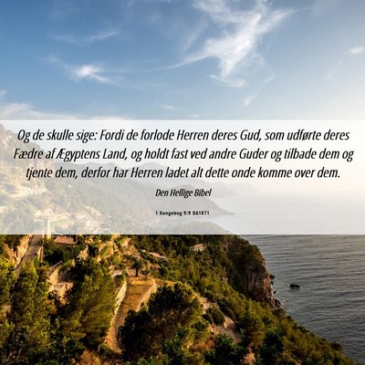 Picture 06 - 1 Kongebog 9:9 DA1871 - Og de skulle sige: Fordi de forlode Herren deres - Bible Verse Picture