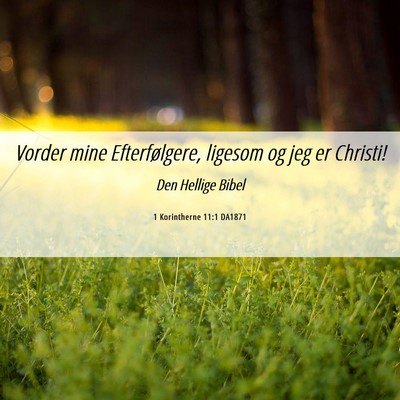 Picture 06 - 1 Korintherne 11:1 DA1871 - Vorder mine Efterfølgere, ligesom og jeg er - Bible Verse Picture