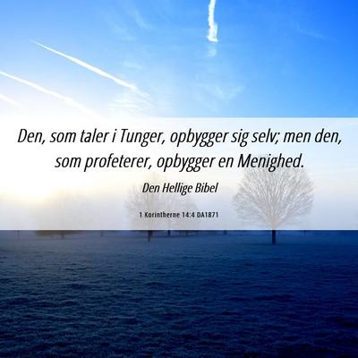 Picture 06 - 1 Korintherne 14:4 DA1871 - Den, som taler i Tunger, opbygger sig selv; men - Bible Verse Picture