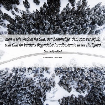 Picture 06 - 1 Korintherne 2:7 DA1871 - men vi tale Visdom fra Gud, den hemmelige, den, - Bible Verse Picture