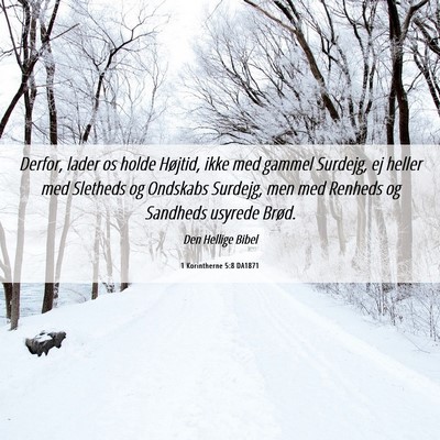 Picture 06 - 1 Korintherne 5:8 DA1871 - Derfor, lader os holde Højtid, ikke med gammel - Bible Verse Picture