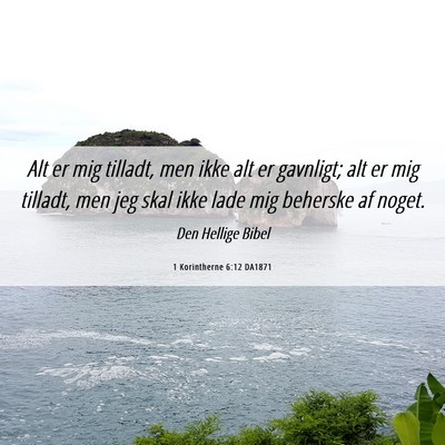 Picture 06 - 1 Korintherne 6:12 DA1871 - Alt er mig tilladt, men ikke alt er gavnligt; alt - Bible Verse Picture