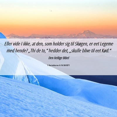 Picture 06 - 1 Korintherne 6:16 DA1871 - Eller vide I ikke, at den, som holder sig til - Bible Verse Picture