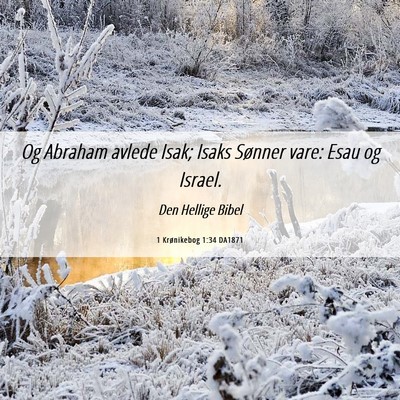Picture 06 - 1 Krønikebog 1:34 DA1871 - Og Abraham avlede Isak; Isaks Sønner vare: Esau - Bible Verse Picture