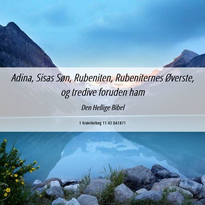 Picture 06 - 1 Krønikebog 11:42 DA1871 - Adina, Sisas Søn, Rubeniten, Rubeniternes - Bible Verse Picture