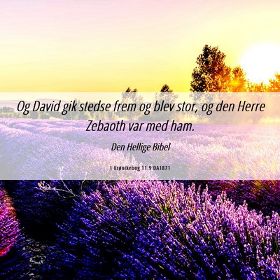 Picture 06 - 1 Krønikebog 11:9 DA1871 - Og David gik stedse frem og blev stor, og den - Bible Verse Picture