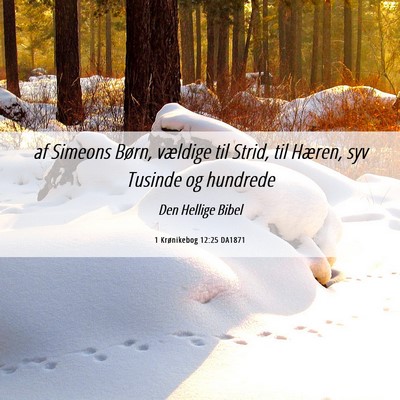 Picture 06 - 1 Krønikebog 12:25 DA1871 - af Simeons Børn, vældige til Strid, til Hæren, - Bible Verse Picture