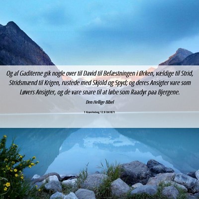 Picture 06 - 1 Krønikebog 12:8 DA1871 - Og af Gaditerne gik nogle over til David til - Bible Verse Picture
